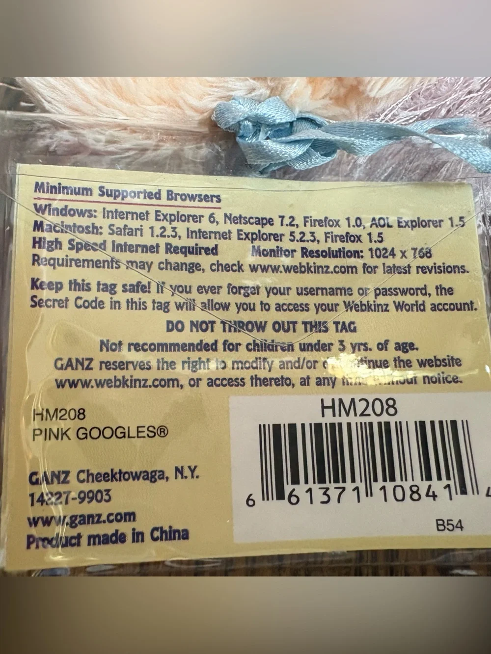 Webkinz Pink Platypus Googles Stuffed Plush Retired HM208 NEW Unused Code GANZ